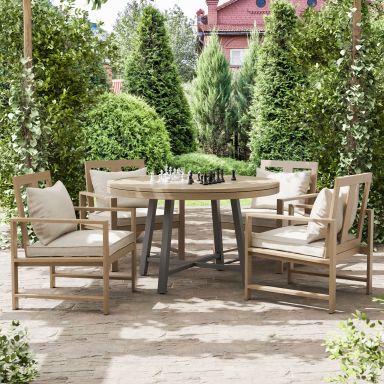 5 Pc. Game Table Set w/ 4 Arm Chairs