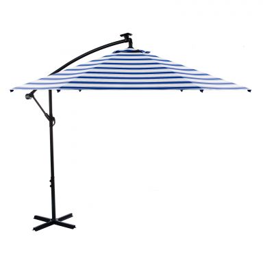 Cantilever Umbrella, Blue/White