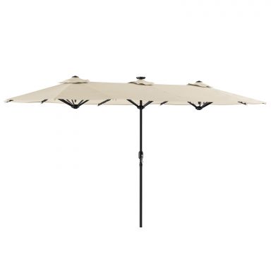 Rectangular Market Umbrella, Canvas Stone