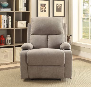 Rosia 32"W Velvet Motion Recliner (Gray Velvet)