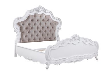 Latisha Wooden Eastern King Bed (White Finish)