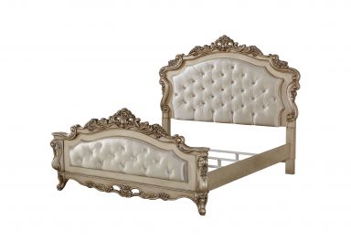 Gorsedd Upholstered CK Bed (Fabric & Golden Ivory Finish)