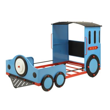 Tobi  Teenager Twin Bed (Blue/Red & Black Train)