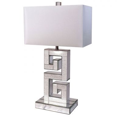 Table Lamp, Silver/White