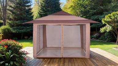 Pop Up Gazebo 12' X12', Brown