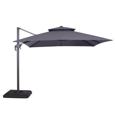 10' Square Umbrella, Double Top, Gray