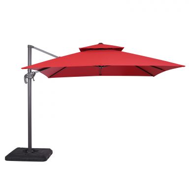10' Square Umbrella, Double Top, Red