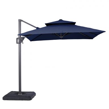 8' Square Umbrella, Double Top, Navy