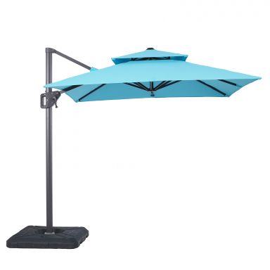 8' Square Umbrella, Double Top, Teal