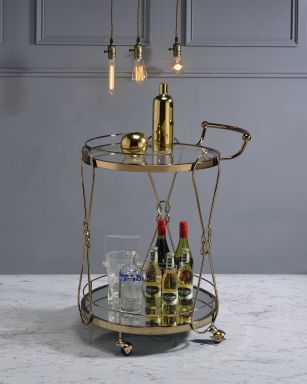 Zekera 25"L Serving Cart (Champagne)
