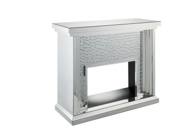 Nysa Glam Fireplace (Mirrored & Faux Crystals)