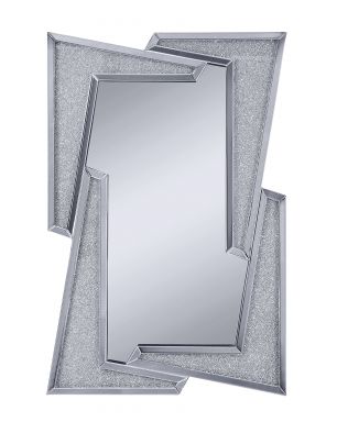 Noralie 31"L x 47"H Rectangular Accent Mirror (Mirrored & Faux Diamonds)