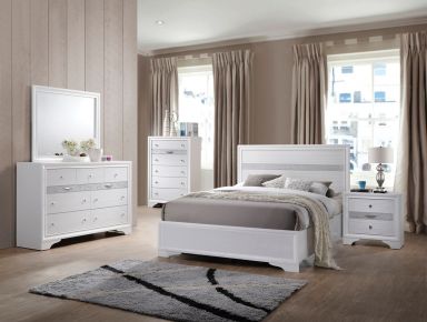 Naima Wooden Teenager Full Bed (White)