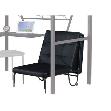 Senon 75"W Adjustable Chair (Futon) (Silver & Black)
