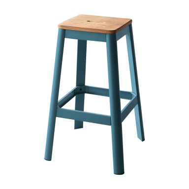 Jacotte 30"H Metal Bar Stool (Natural & Teal)