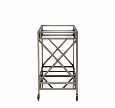 Kristensen 34"L Serving Cart (Antique Gold & Mirror)