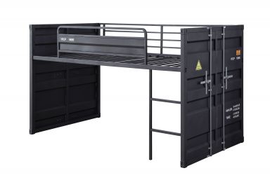 Cargo  Teenager Twin Loft Bed w/Slide (Gunmetal Finish)