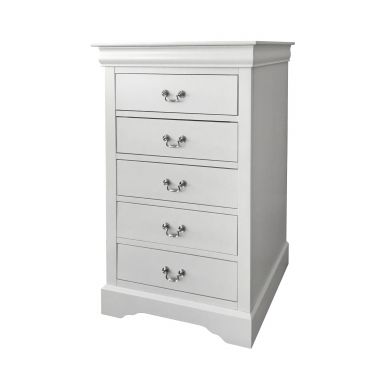 Louis Philippe III 32"L 5 Drawers Chest (White)