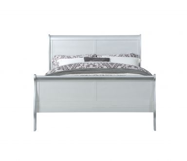 Louis Philippe Wooden Teenager Twin Bed (Platinum)