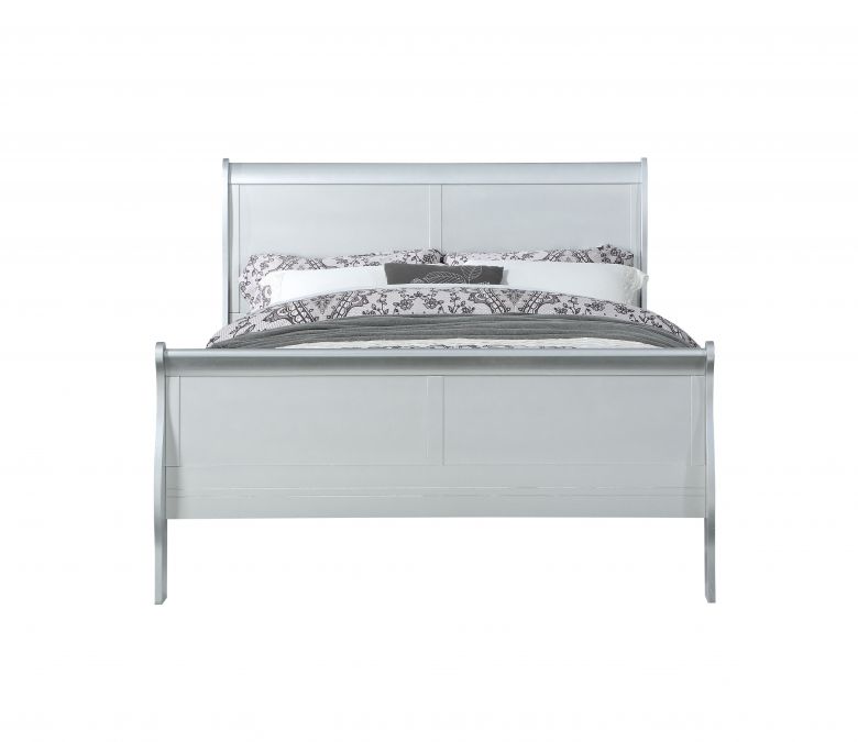 Louis Philippe Wooden Teenager Twin Bed (Platinum)