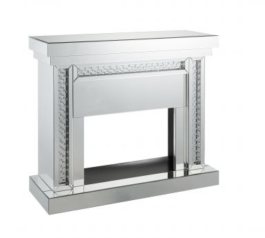Nysa Glam Fireplace (Mirrored & Faux Crystals)