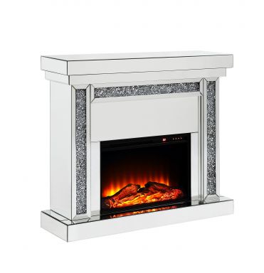 Noralie Glam Fireplace (Mirrored & Faux Diamonds)