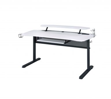 Vildre 59"L Gaming Desk w/USB (Black & White Finish)