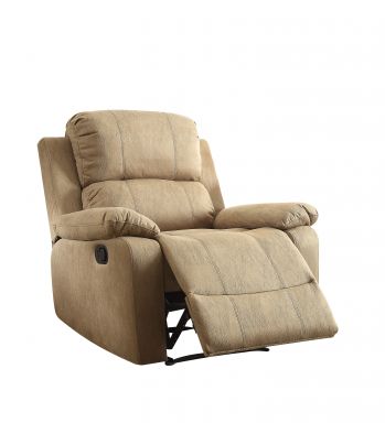 Bina 38"W Upholstered Motion Recliner (Light Brown Polished Microfiber)