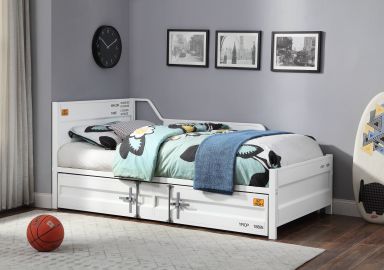 Cargo  Teenager Daybed w/Trundle (Twin) (White)
