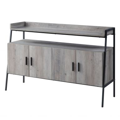 Samiya 52"L Rectangular TV Stand (Gray Oak & Black Finish)
