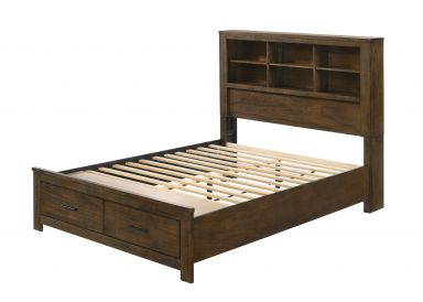 Merrilee II Wooden Eastern King Bed (Oak Finish)