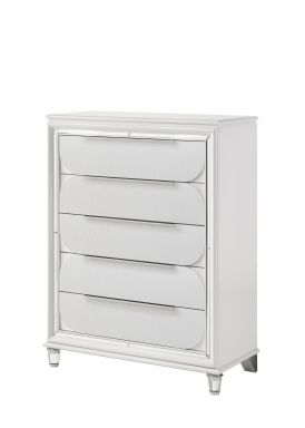 Tarian 38"L 5 Drawers Chest (Pearl White Finish)