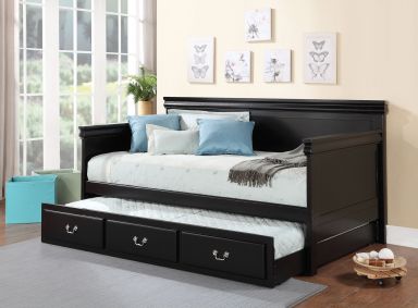 Bailee Wooden Teenager Daybed (Twin) (Black)