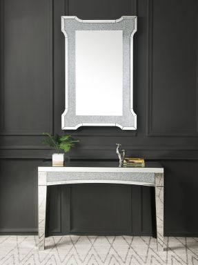 Noralie 31"L x 47"H Rectangular Accent Mirror (Mirrored & Faux Diamonds)
