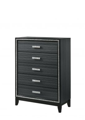 Haiden 35"L 5 Drawers Chest (Weathered Black Finish)