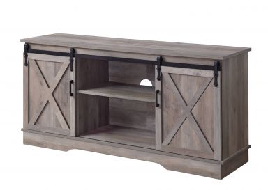 Bennet 58"L Rectangular TV Stand (Oak Finish)