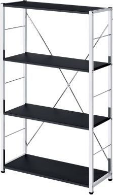 Tennos 24"L Bookshelf (Black & Chrome Finish)