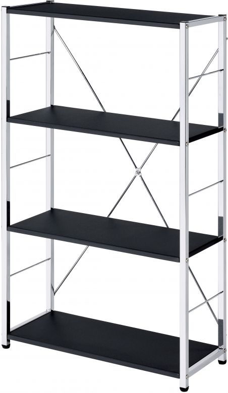 Tennos 24"L Bookshelf (Black & Chrome Finish)