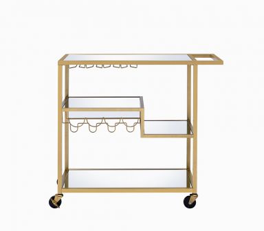Adamsen 40"L Serving Cart (Champagne & Mirror)