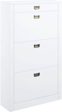 Pagan 28"L Shoe Cabinet (White High Gloss Finish)