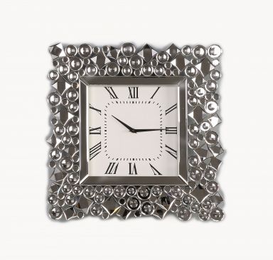 Kachina Glam Wall Clock (Mirrored & Faux Gems)