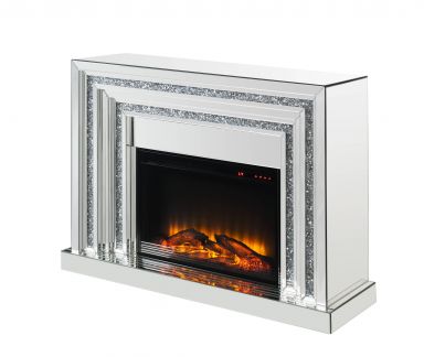 Noralie Glam Fireplace (Mirrored & Faux Diamonds)