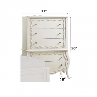 Edalene 37"L 5 Drawers Chest (Pearl White)