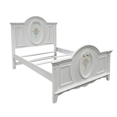 Flora Wooden Teenager Twin Bed  (White Finish)