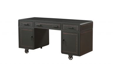 Actaki 3 Drawers 63"L Executive Writing Desk (Sandy Gray)