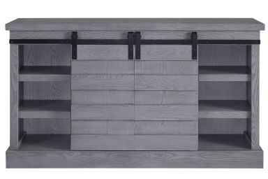 Amrita 59"L Rectangular TV Stand w/Fireplace (Include 91617FIR) (Gray Oak)