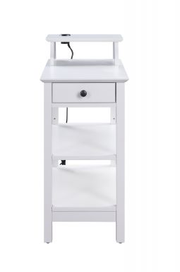 Slayer Rectangular Accent Table w/USB (White)