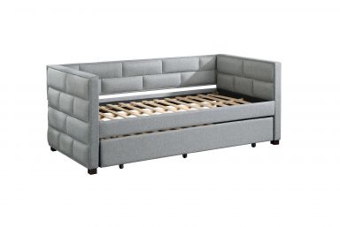 Ebbo Upholstered Daybed w/Trundle (Twin) (Gray Fabric)