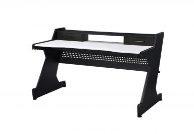 Bigga 2 Drawers 59"L Gaming Desk (Black & White Finish)