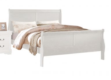 Louis Philippe Wooden Teenager Twin Bed (White)